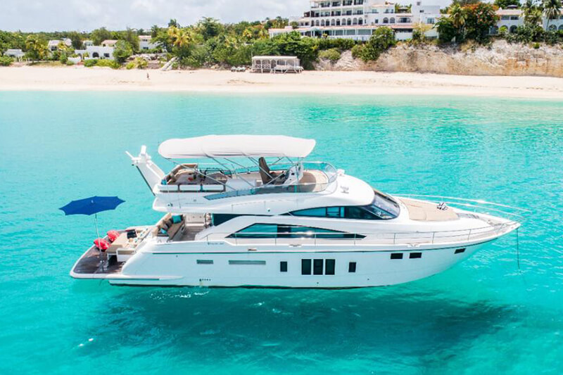 The Fairline 63 is an elegantly designed yacht, with clean lines.