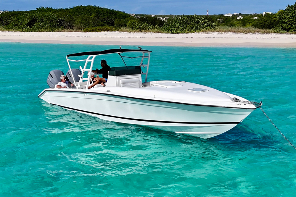 The Marlin 35 is an elegantly designed yacht, with clean lines.