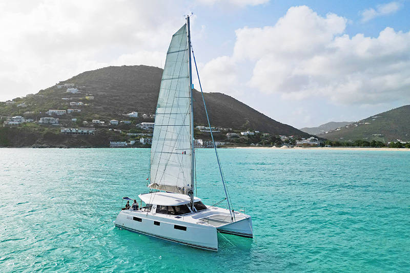 The Nautitech 40 is an elegantly designed yacht, with clean lines.