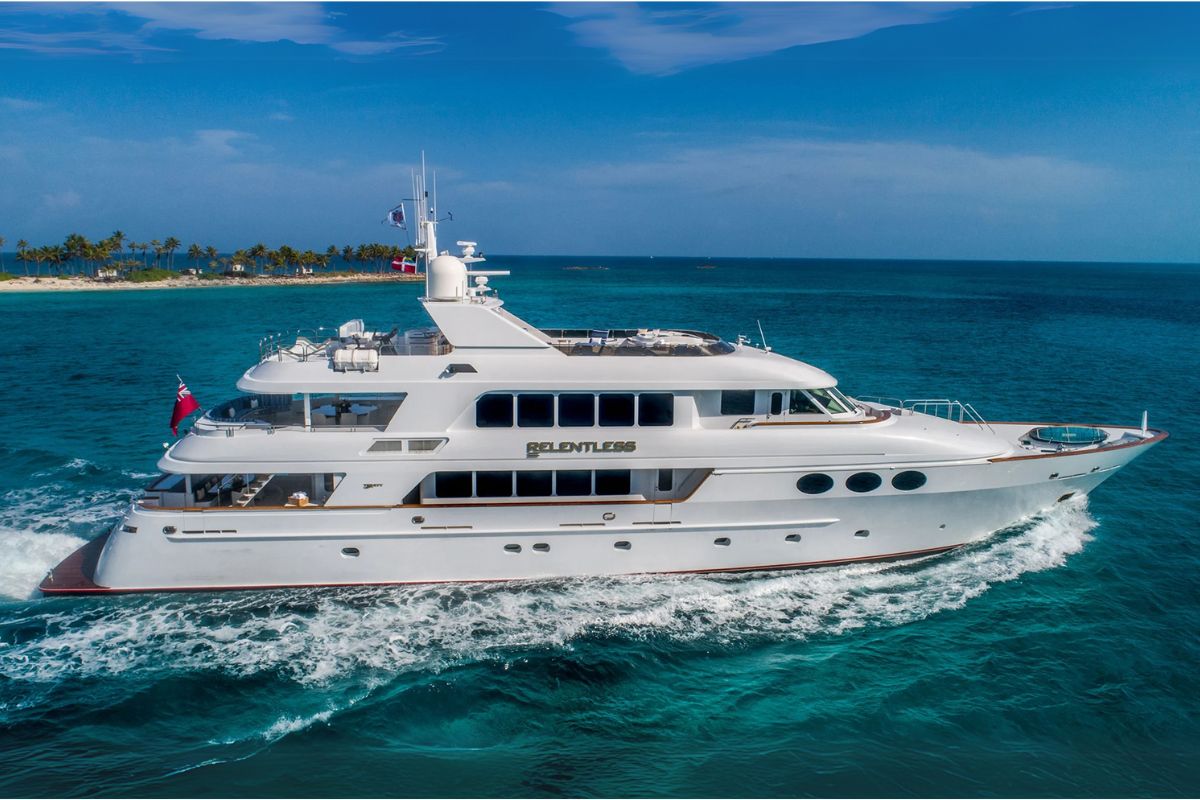 The Trinity 145 is an elegantly designed yacht, with clean lines.